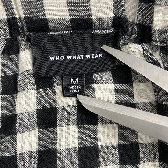 Who What Wear Top Womens Medium Gingham Summer Country Picnic Farm Ranch BBQ - Picture 12 of 14